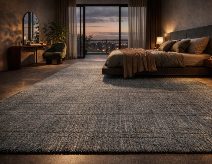 Wool and viscose rugs